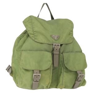 Prada | Bags | Prada Backpack Nylon Khaki Silver Auth Ec525  display picture 1